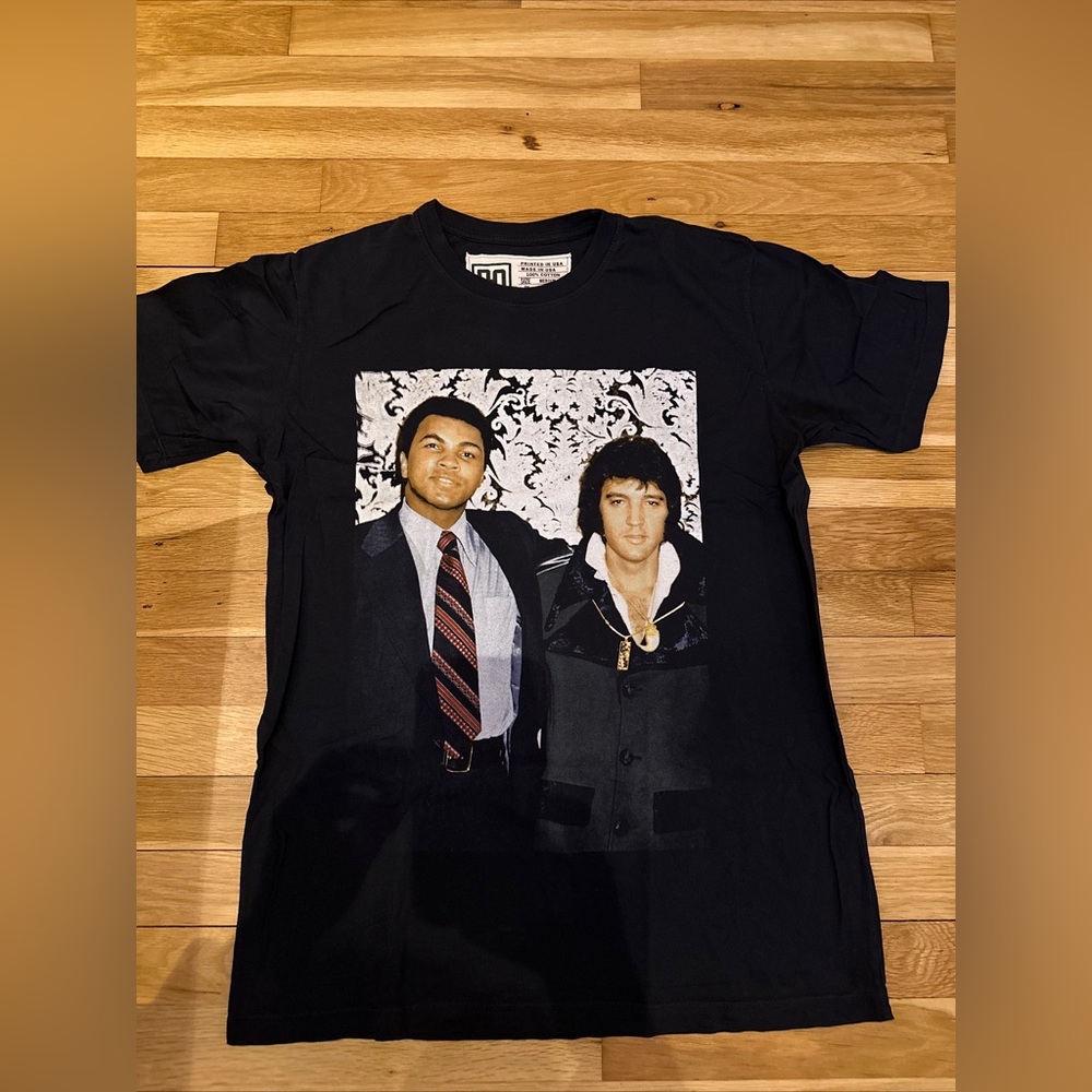 Roots of Fight Ali and Elvis Black Shirt Medium Mens